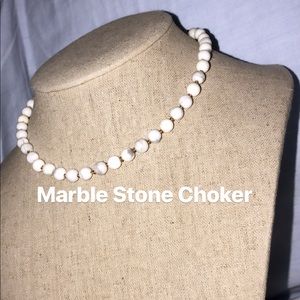 White Marble Stone Choker